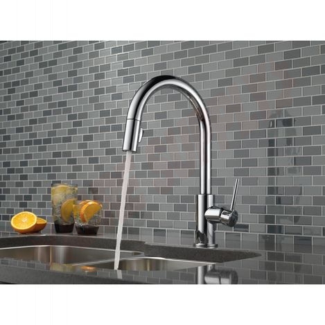 Photo 2 of 9159-DST : Delta Trinsic Single Handle Pull-Down Kitchen Faucet, Chrome