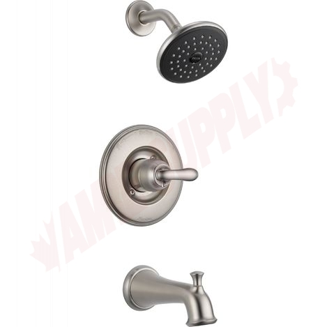 Photo 1 of T14494-SS : Delta Linden Tub & Shower Faucet Trim, Stainless