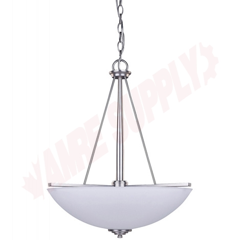 Photo 1 of ICH256A03BPT18 : Canarm 21 New Yorker Pendant, Brushed Pewter, Flat Opal, 3x100W