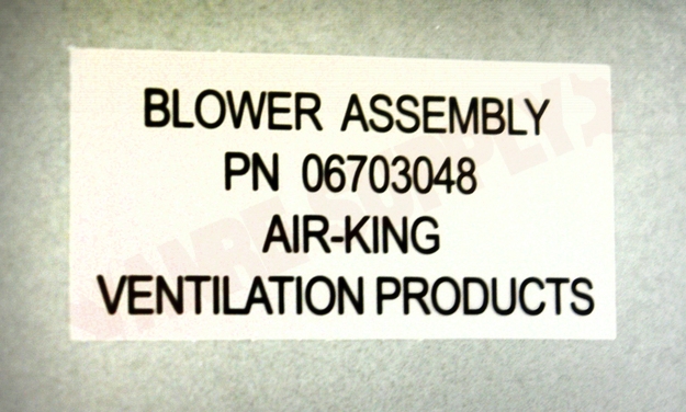 Photo 5 of 5S1140018 : Air King Range Hood Blower Assembly