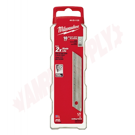 Photo 1 of 48-22-1125 : Milwaukee General Purpose Snap Blades, 25mm, 10/Pack