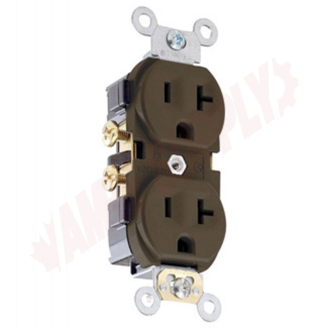 Photo 1 of CR20 : Leviton Commercial Heavy Duty Wall Receptacle, 20A, 1205v, Brown