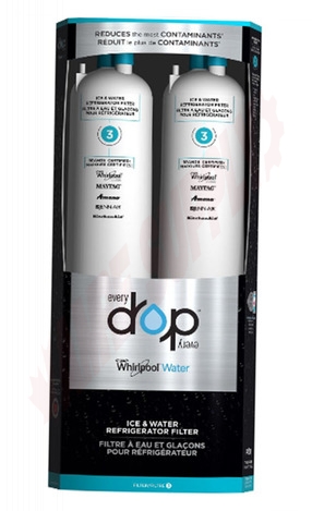 Photo 1 of EDR3RXD2B : Whirlpool Everydrop Refrigerator Water Filter, 2/Pack, #3/4396841P/4396710P