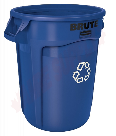 Photo 1 of 263273BLUE : Rubbermaid BRUTE Recycling Container, 32 gal.