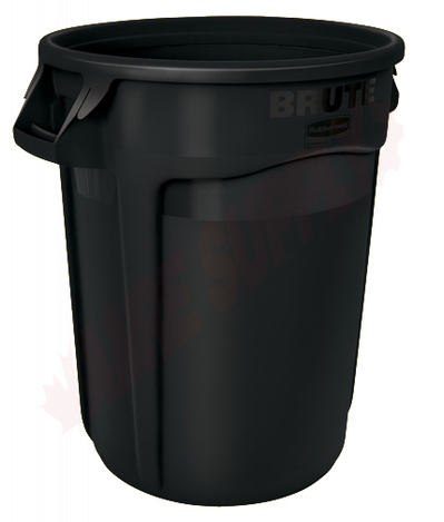 Photo 1 of 1867531 : Rubbermaid BRUTE Executive Series Container, 32 gal., Black