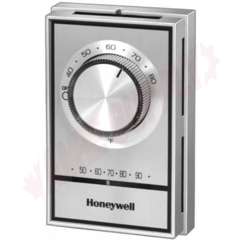 Photo 1 of T498B1512 : Honeywell Home Line Voltage Electric Heat Thermostat, DPST, Brushed Gold
