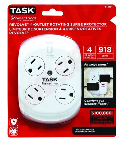 Photo 2 of T43401 : Task Tools Rotating Surge Protector, 4 Outlets