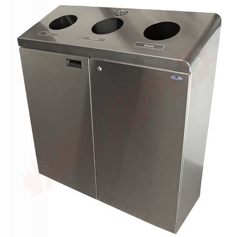 Photo 1 of 316-S : Frost Floor Standing Recycling Station, 3 Hole, Stainless Steel