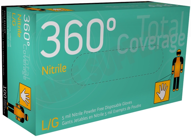 Photo 3 of 4444PF-S : Watson 360 Total Coverage Nitrile Powder Free Gloves, Small, 100/Box