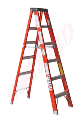 Photo 1 of F486-05 : Sturdy Ladder 5' Fiberglass Stepladder, Type 1A, 300 lbs Rated
