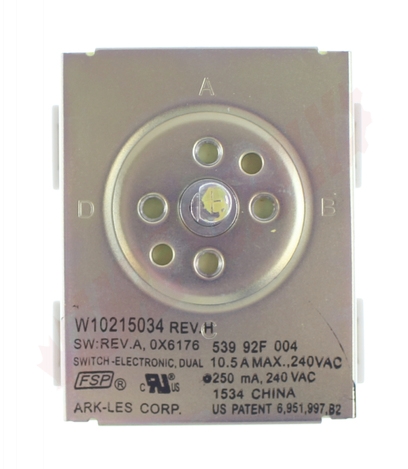 Photo 9 of WPW10215034 : Whirlpool Range Surface Element Switch