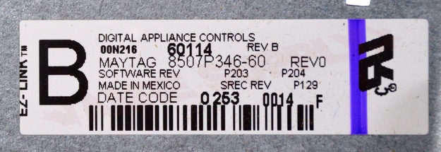 Photo 12 of WP74009716 : Whirlpool WP74009716 Range Electronic Control Board