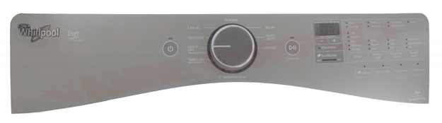 Photo 2 of W10639907 : Whirlpool Dryer Control Panel, Silver