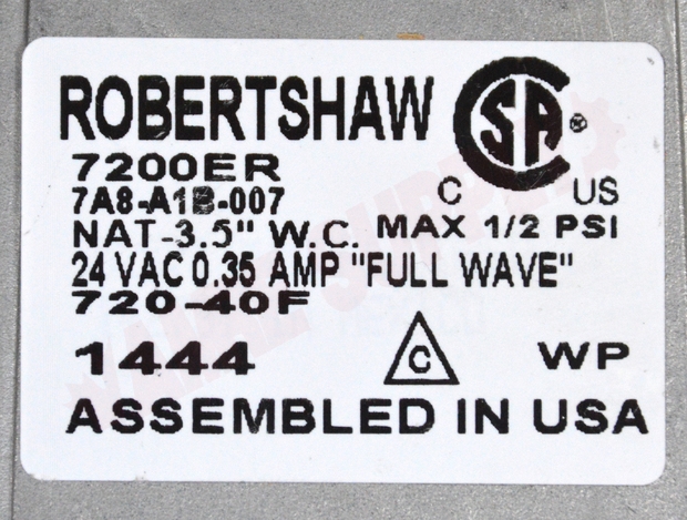 Photo 14 of 720-406 : Robertshaw 720-406 Dual Gas Valve, 24V, 3/4 x 3/4, Straight-Thru, Natural Gas & LP