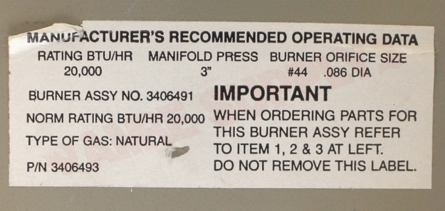 Photo 14 of 3406491 : Whirlpool Dryer Gas Burner