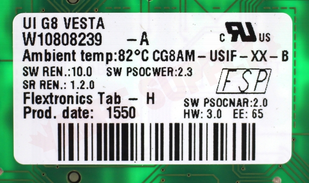 Photo 6 of W10818314 : Whirlpool W10818314 Range User Control Display Board