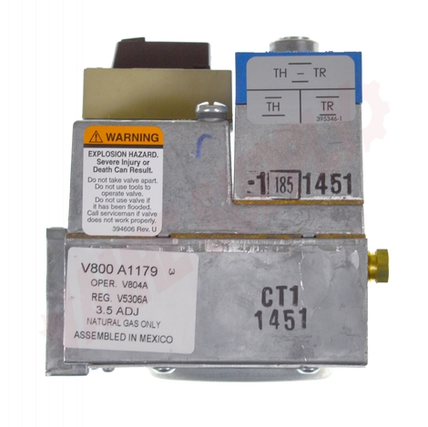Photo 20 of V800A1179 : Resideo Honeywell Standing Pilot Gas Valve, 3/4 x 3/4, 24VAC, Standard Opening, Single Stage, 3.5 WC