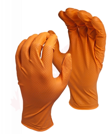 Photo 2 of 5557PF-L : Watson Monkey Wrench Orange Heavyweight Nitrile Powder Free Gloves, Large, 50/Box