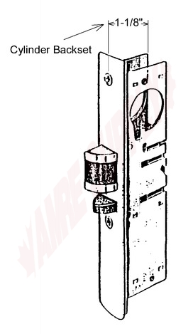Photo 1 of 11-2002BL : AGP COMMERCIAL DOOR LATCH LOCK, 15/16 CYLINDER BACKSET, LEFT HAND