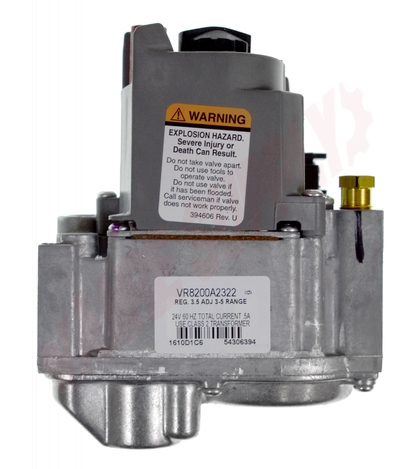 Photo 11 of VR8200A2322 : Resideo Honeywell Standing Pilot Gas Valve, 1/2, 24VAC, Single Stage, Set 3.5 WC, Standard Opening