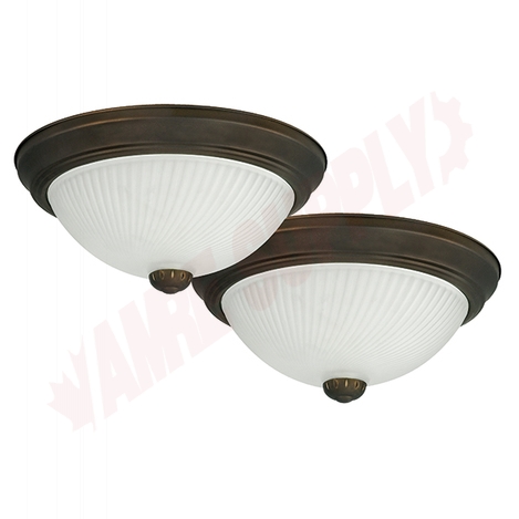 Photo 2 of IFM21113T : Canarm 11 Flush Mount, Oil-Rubbed Bronze, Frosted Swirl, 1x75W, 2/Pack