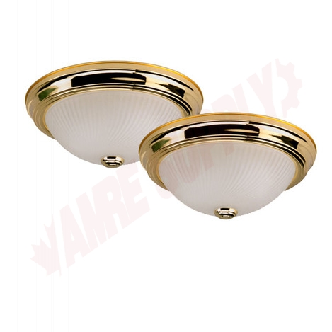 Photo 2 of IFM21103T : Canarm 11 Flush Mount, Polished Brass, Frosted Swirl, 1x75W, 2/Pack