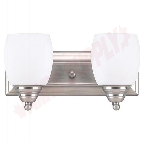 Photo 1 of IVL259A02BPT : Canarm Griffin 2-Light Vanity, Brushed Pewter, Flat Opal, 2x100W