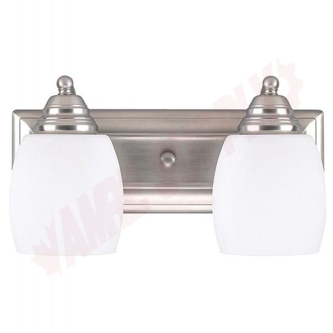 Photo 2 of IVL259A02BPT : Canarm Griffin 2-Light Vanity, Brushed Pewter, Flat Opal, 2x100W