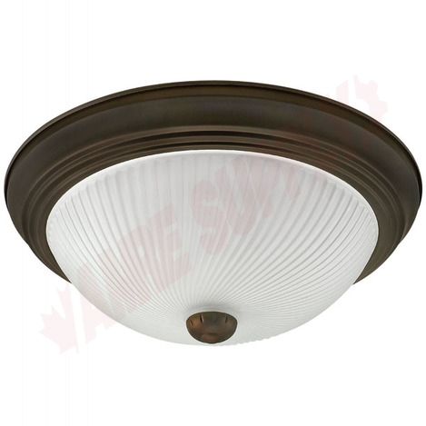 Photo 1 of IFM21313 : Canarm 13 Flush Mount, Oil-Rubbed Bronze, Frosted Swirl, 2x60W