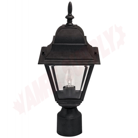 Photo 1 of IOL1310 : Canarm 3 Pole Fitted Lamp, Black, Clear Bevelled Glass, 1x100W