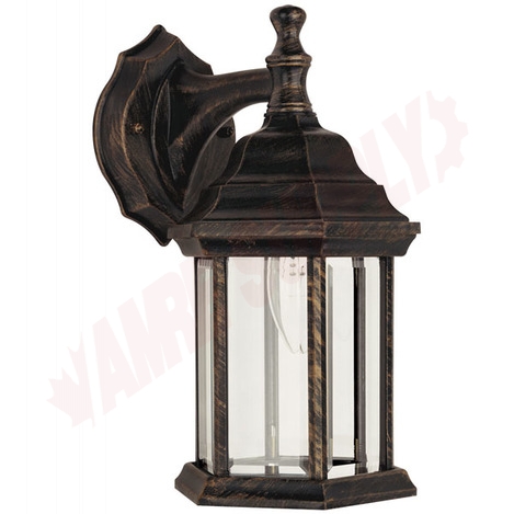 Photo 1 of IOL467 : Canarm Outdoor Lantern, Antique Black Gold, Clear Bevelled Glass, 1x100W