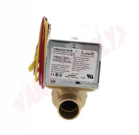 Photo 7 of V8043G1018 : Honeywell V8043G1018 Home 3/4 Sweat, 2-Way, 3.5 Cv, 125 PSI, End Switch, Normally Closed Zone Valve