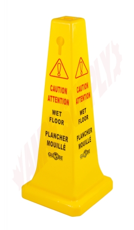 Photo 1 of 7200G : Globe 26 Caution Wet Floor Safety Cone, English & French