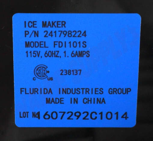 Photo 13 of IM116000 : Frigidaire IM116000 Refrigerator Complete Ice Maker Kit