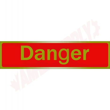 Photo 1 of 1150103 : Klassen Danger Sign, Red, Metal Adhesive, 2 x 8