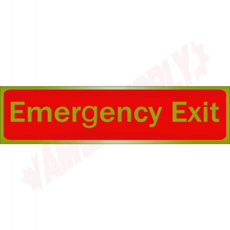 Photo 1 of 1150766 : Klassen Red Emergency Exit Sign, Metal Adhesive, 2 x 8