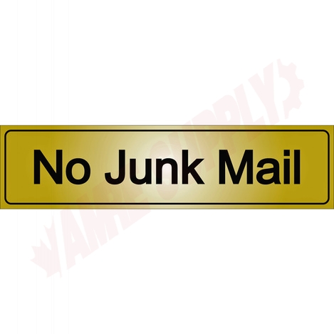 Photo 1 of 1150839 : Klassen No Junk Mail Sign, Metal Adhesive, 2 x 8