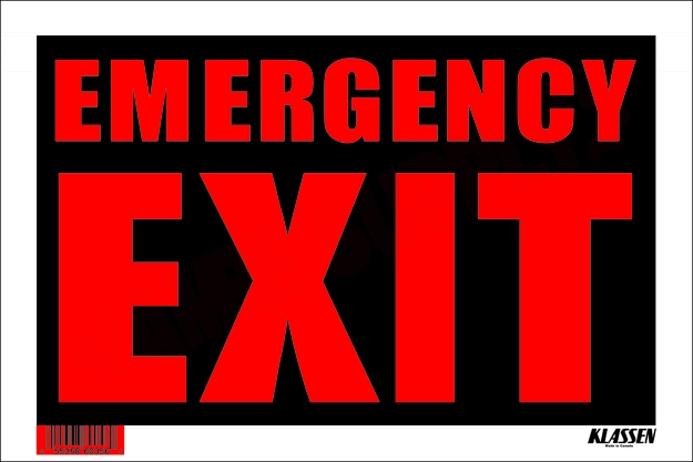 Photo 1 of 1170309 : Klassen Emergency Exit Sign, High-Impact, 8 x 12