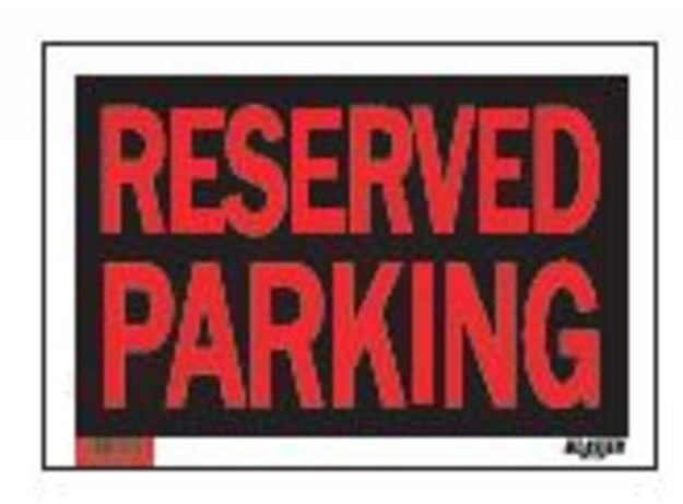Photo 1 of 1170457 : Klassen Reserved Parking Sign, High-Impact, 8 x 12