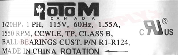 Photo 12 of R1-R124 : Rotom 1/20 HP Condenser Fan Hubless Motor 3.3 Dia. 1550 RPM, 115V, Dunham Bush