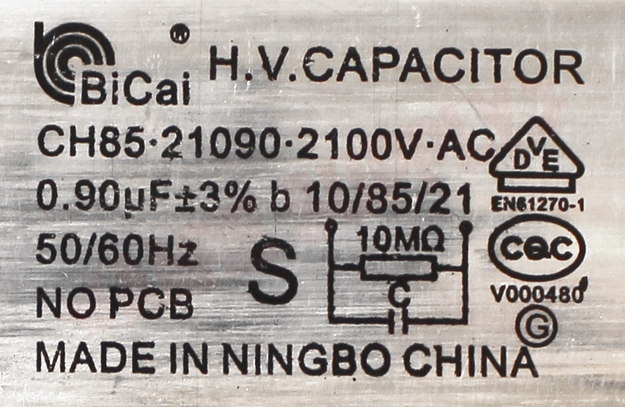 Photo 13 of WG02F02528 : GE WG02F02528 Microwave High Voltage Capacitor