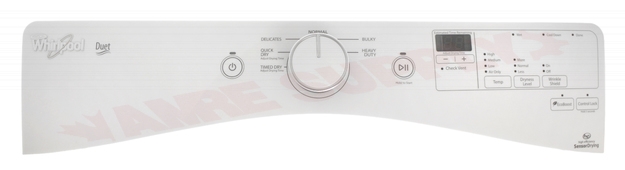 Photo 2 of WPW10639903 : Whirlpool Dryer Control Panel, White
