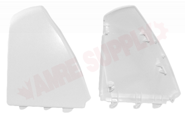 Photo 1 of W10820038 : Whirlpool Dryer Control Panel End Cap Kit, White, 2 Pieces