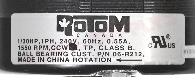 Photo 15 of O6-R212 : Rotom 1/30 HP Electric Heater Motor 3.3 Dia. 1550 RPM, 230V, Chromalox