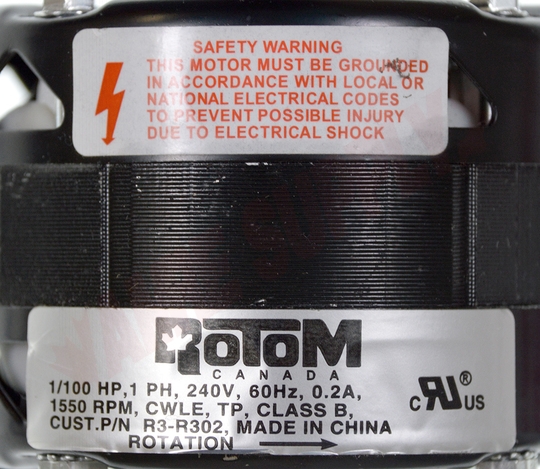 Photo 13 of R3-R302 : Rotom 1/100 HP Electric Heater Motor 3.3 Dia. 1550 RPM, 230V 
