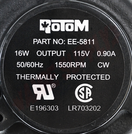 Photo 16 of EE-5811 : Rotom Condenser Fan Motor, Unit Bearing, 16W, 3.5 Dia, 1550RPM, 115V, GE Replacement