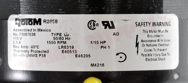 Photo 14 of M3-R2658 : Condenser Fan Motor, 1/15HP, 4.1 Dia, 1550RPM, 115V, Keeprite