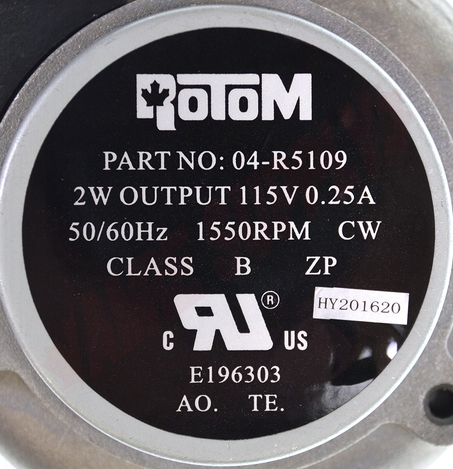 Photo 16 of O4-R5109 : Rotom Condenser Fan Motor, Unit Bearing, 2W, 3.5 Dia, 1550RPM, 115V, GE Replacement