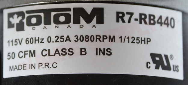 Photo 12 of R7-RB440 : Blower Assembly 1/125HP 50CFM 3080RPM 115V