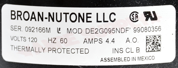 Photo 14 of S97009889 : Broan Nutone Exhaust Fan Motor, 375